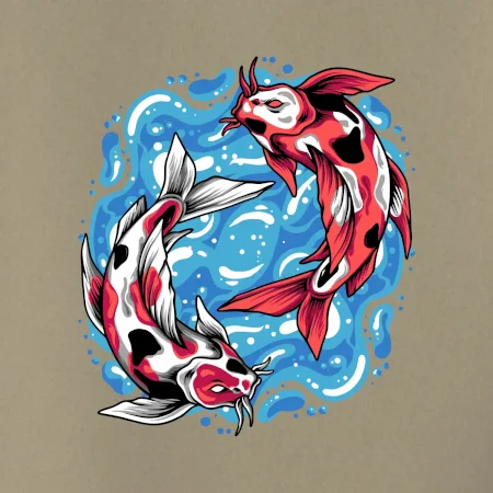 Yin & Yang Koi kapor - červený