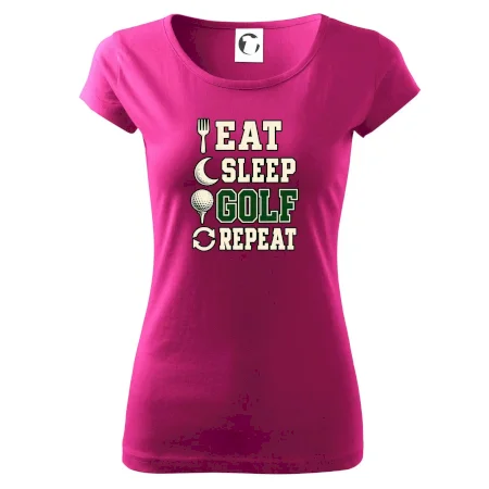 Eat sleep golf repeat typografie