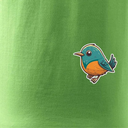 Vtáčik kreslený na prsníku