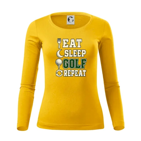Eat sleep golf repeat typografie