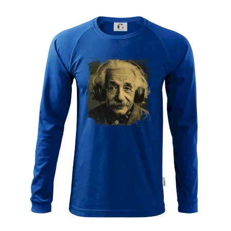 Albert Einstein so slúchadlami