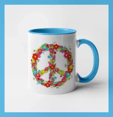 Peace symbol červené kvety