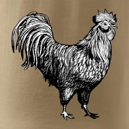 Kohút kreslený čiernobiely