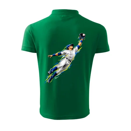 Baseballový polař chytá míček ve výskoku
