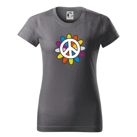 Peace symbol s kreslenou kvetinou