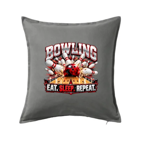 Bowlingová guľa a kolky eat sleep repeat