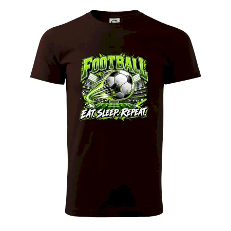 Futbalová lopta a štadión eat sleep repeat