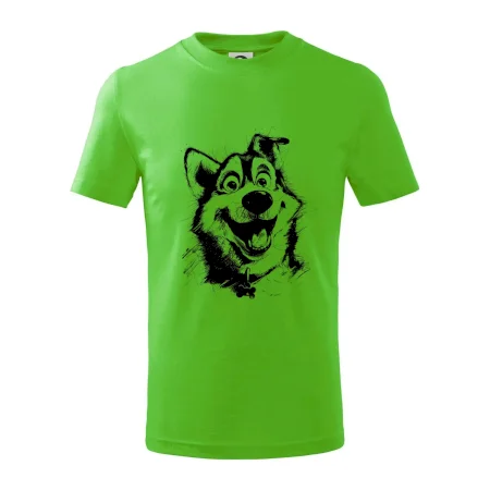 Čiernobiela karikatúra husky