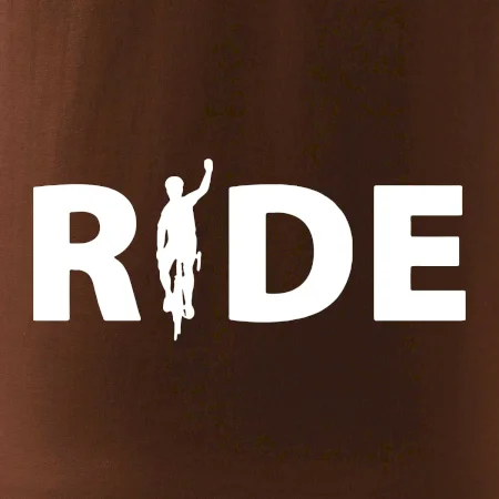 Ride - nápis s cyklistom