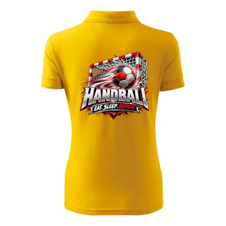 Hádzanárska lopta v bránke eat sleep repeat