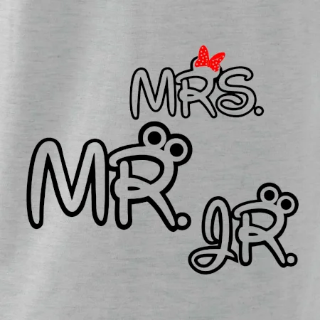 Mr, Mrs a Jr rodinná trička