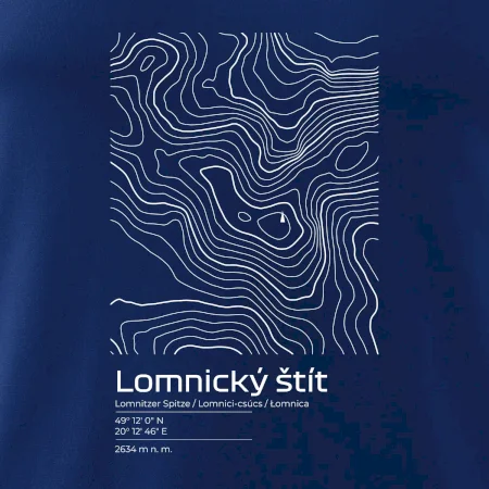 Lomnický štít - vrstevnice v obdĺžniku