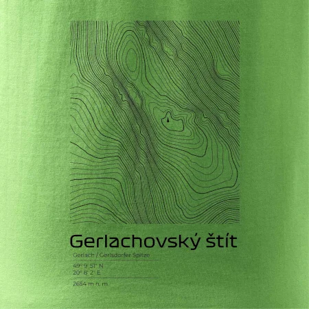Gerlachovský štít - vrstevnice v obdĺžniku