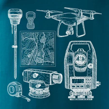 Geodet teodolit dron