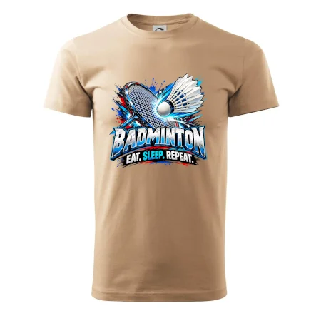 Bedmintonová raketa s košíčkom eat sleep repeat