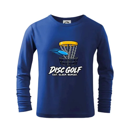 Discgolfový kôš s letiacim diskom eat sleep repeat