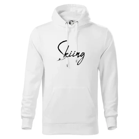 Skiing nápis lyžiar