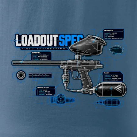 Technický výkres výstroja pre paintball
