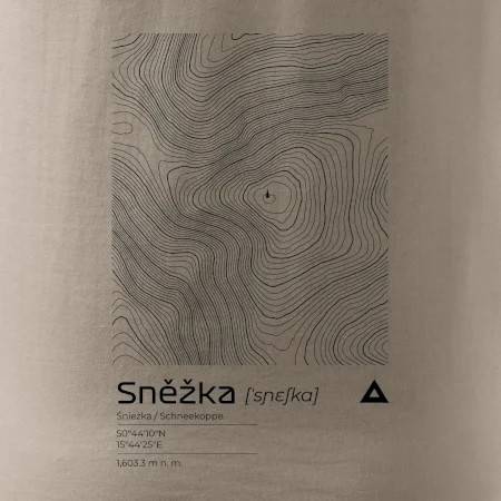Snežka - vrstevnice v obdĺžniku