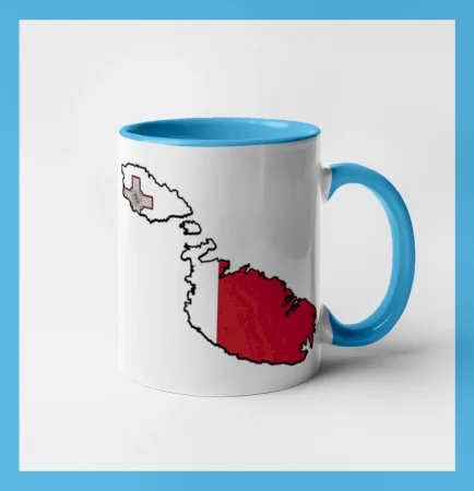 Mapa Malta s vlajkou