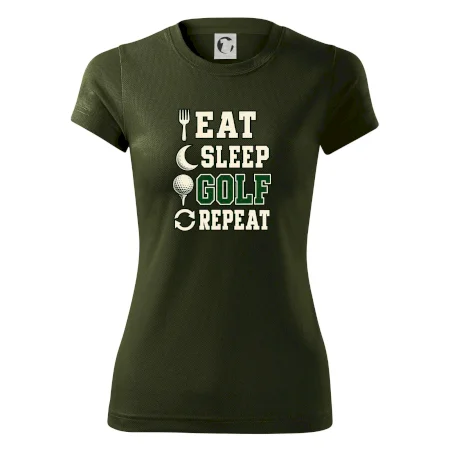 Eat sleep golf repeat typografie