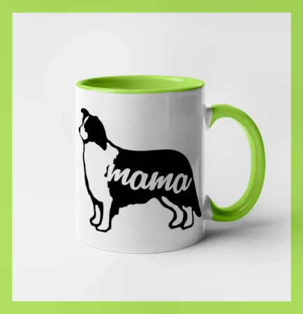 Border kolie mama obrys