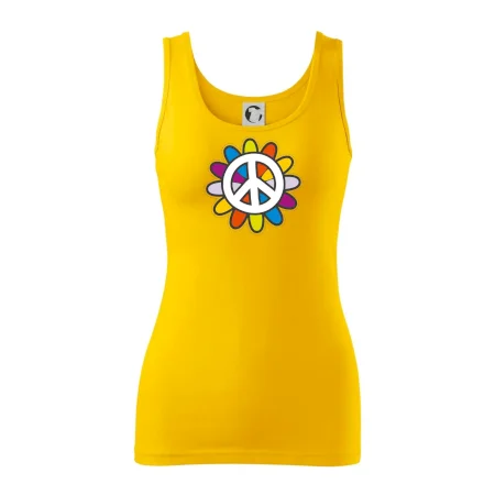 Peace symbol s kreslenou kvetinou