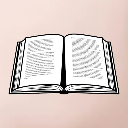 Kniha čiernobiela otvorená s textom