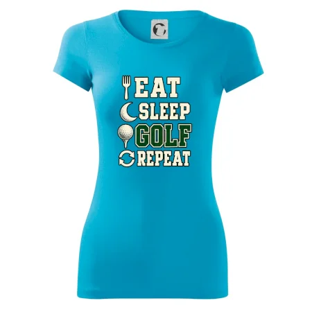 Eat sleep golf repeat typografie