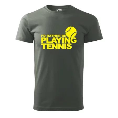 Playing tennis