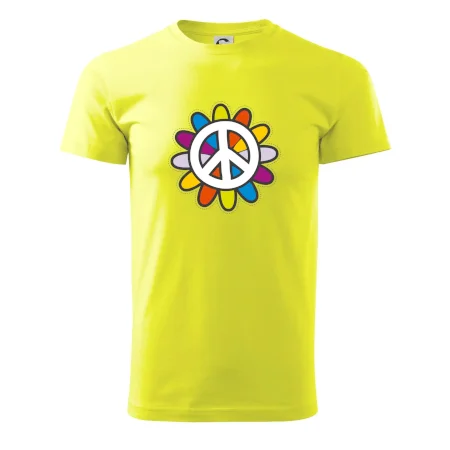 Peace symbol s kreslenou kvetinou