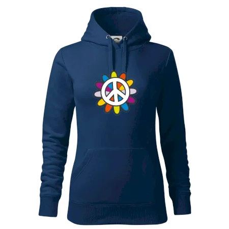 Peace symbol s kreslenou kvetinou