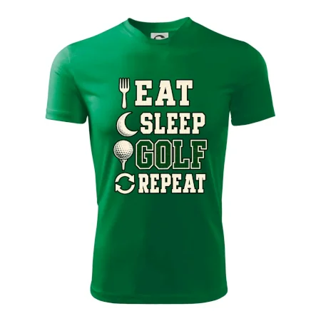 Eat sleep golf repeat typografie