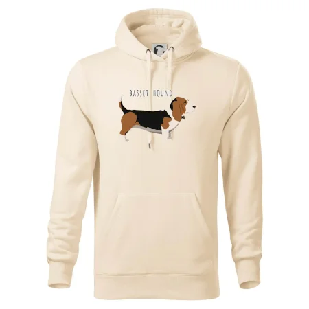 Basset hound pes s nápisom