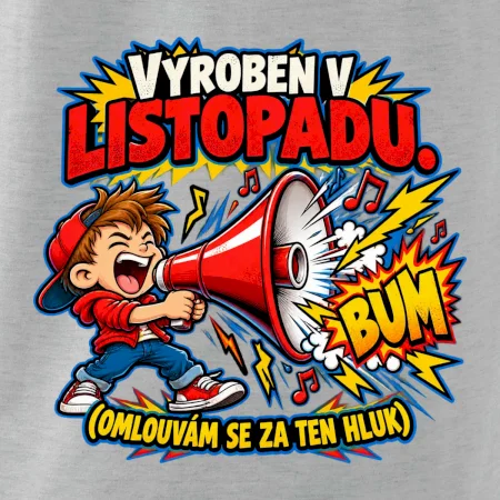 Narodený v novembri – hlučný chlapec s červeným megafónom