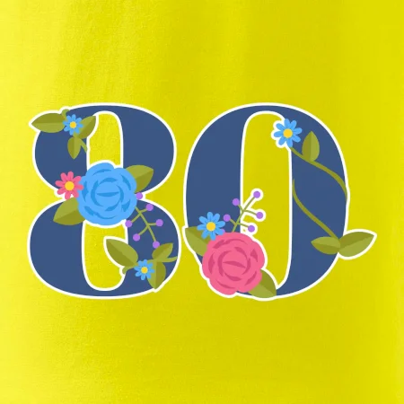 Kvetinové číslo kreslené - 80