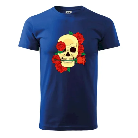 Lebka držiace ružu