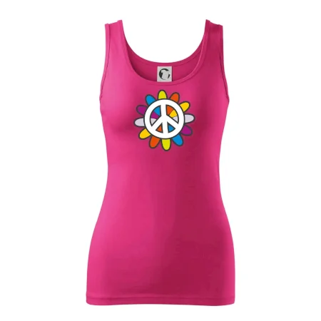 Peace symbol s kreslenou kvetinou