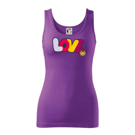 Love nápis s kvetinou