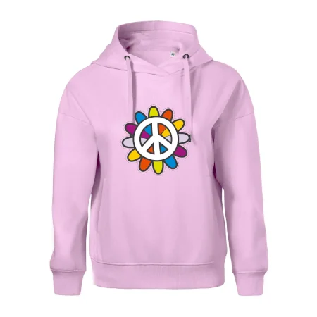 Peace symbol s kreslenou kvetinou