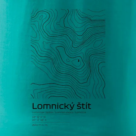 Lomnický štít - vrstevnice v obdĺžniku
