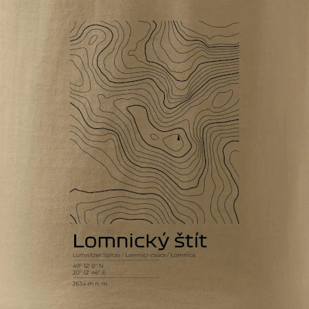 Lomnický štít - vrstevnice v obdĺžniku