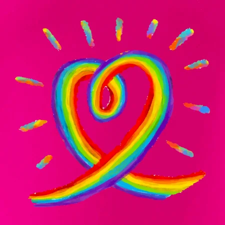 Srdce pride dúha kreslená