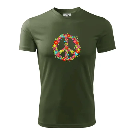 Peace symbol červené kvety