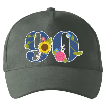 Kvetinové číslo kreslené - 90