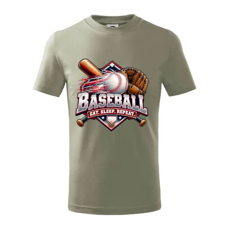 Baseballová pálka s rukavicou eat sleep repeat