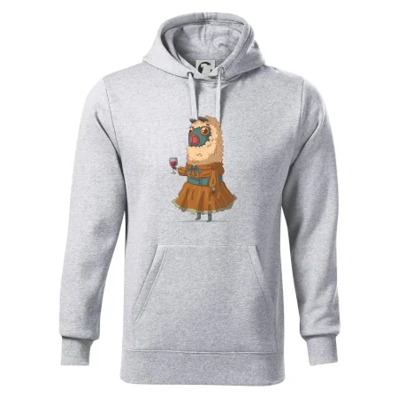 Alpaka s vínom žena