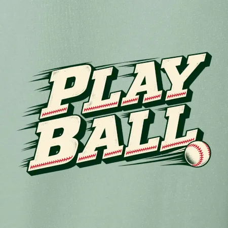 Play ball retro sportovní nápis