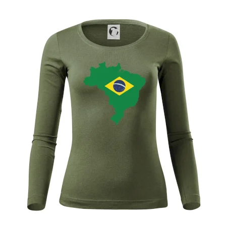 Brazília vlajka v mape