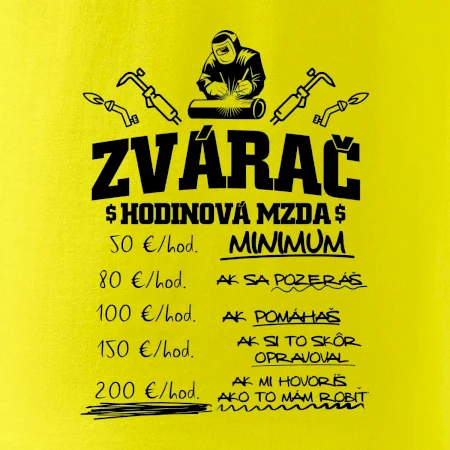 Hodinová mzda zvárač